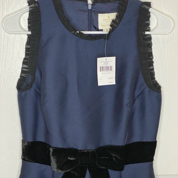 Kate Spade Velvet Bow Fit & Flare Dress Sz 4 - Picture 7 of 8